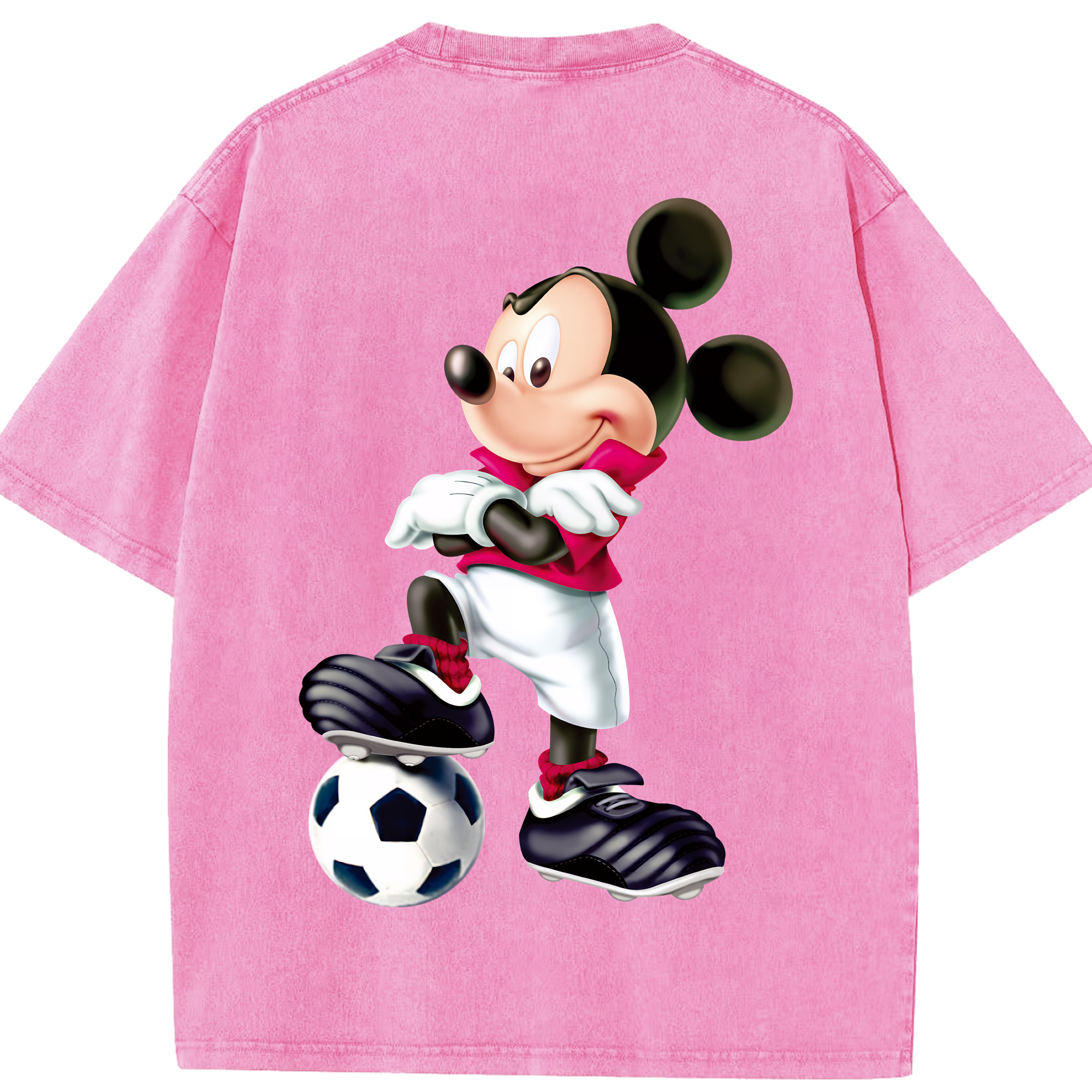 （画像用） ミッキーマウス Mickey Mouse 綿100% ヴィンテージ風 半袖Tシャツ（背面プリント）